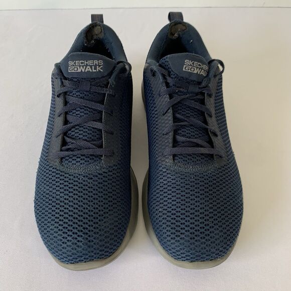 Skechers Shoes Go Walk Max Effort Men 10 Navy Lace-up Mesh Athletic Sneakers - Picture 2 of 11